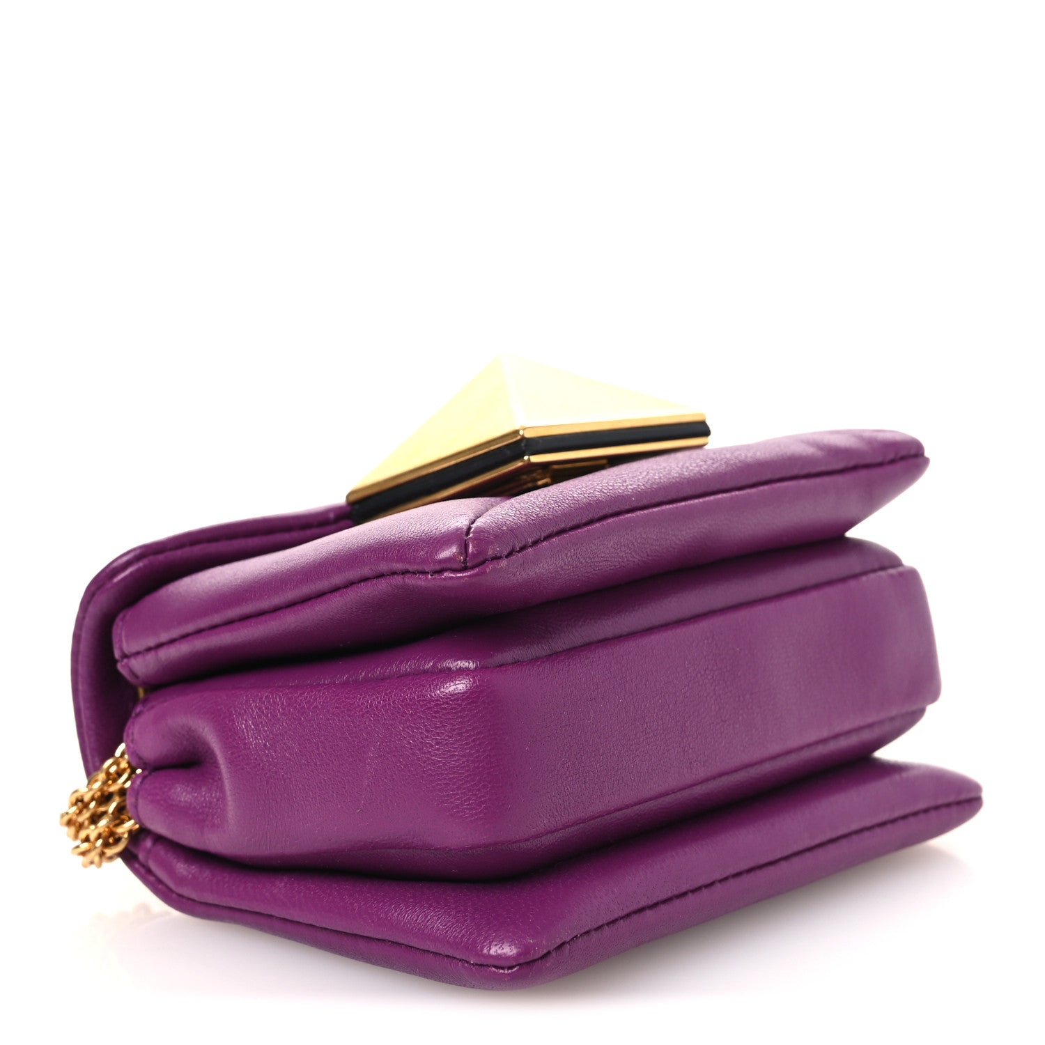 Valentino Garavani Nappa Micro One Stud Chain Bag Prune 4 of 11