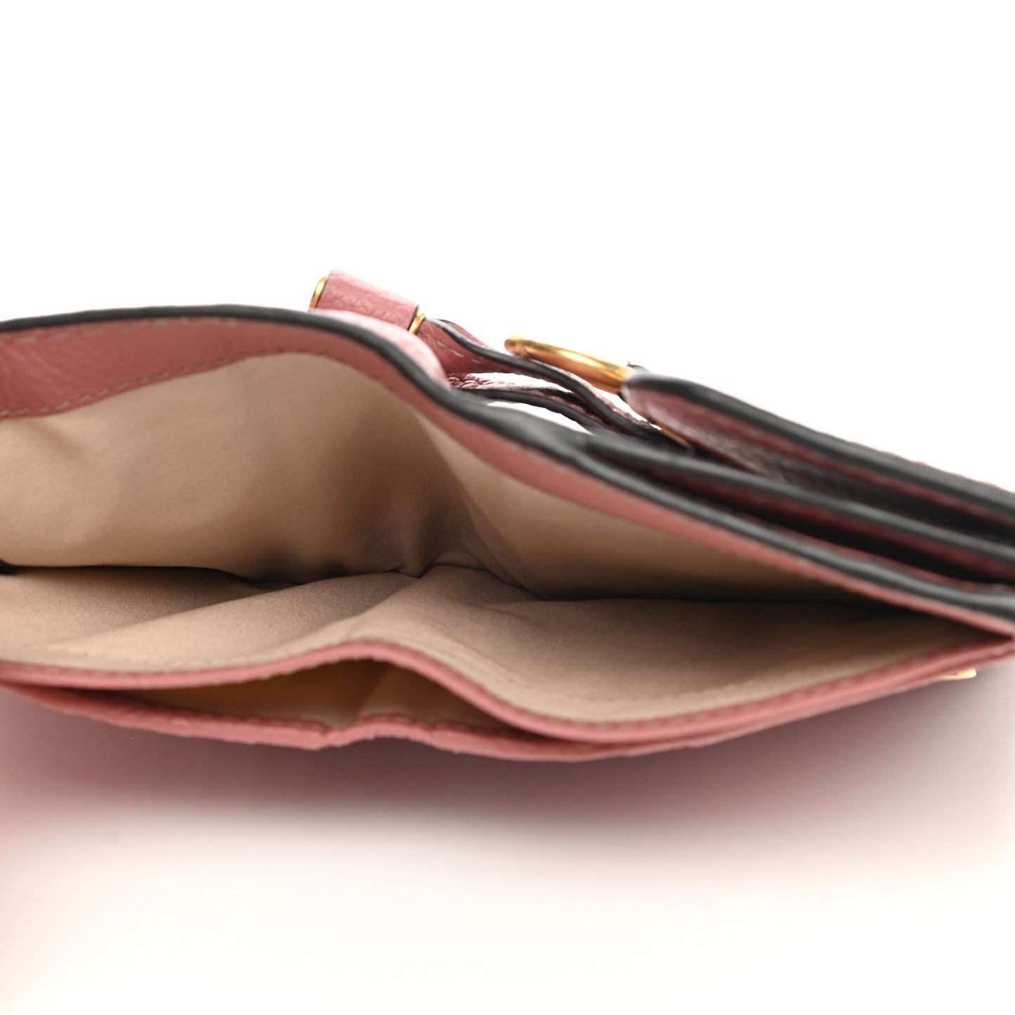 Grained Calfskin Marcie Square Wallet Pink