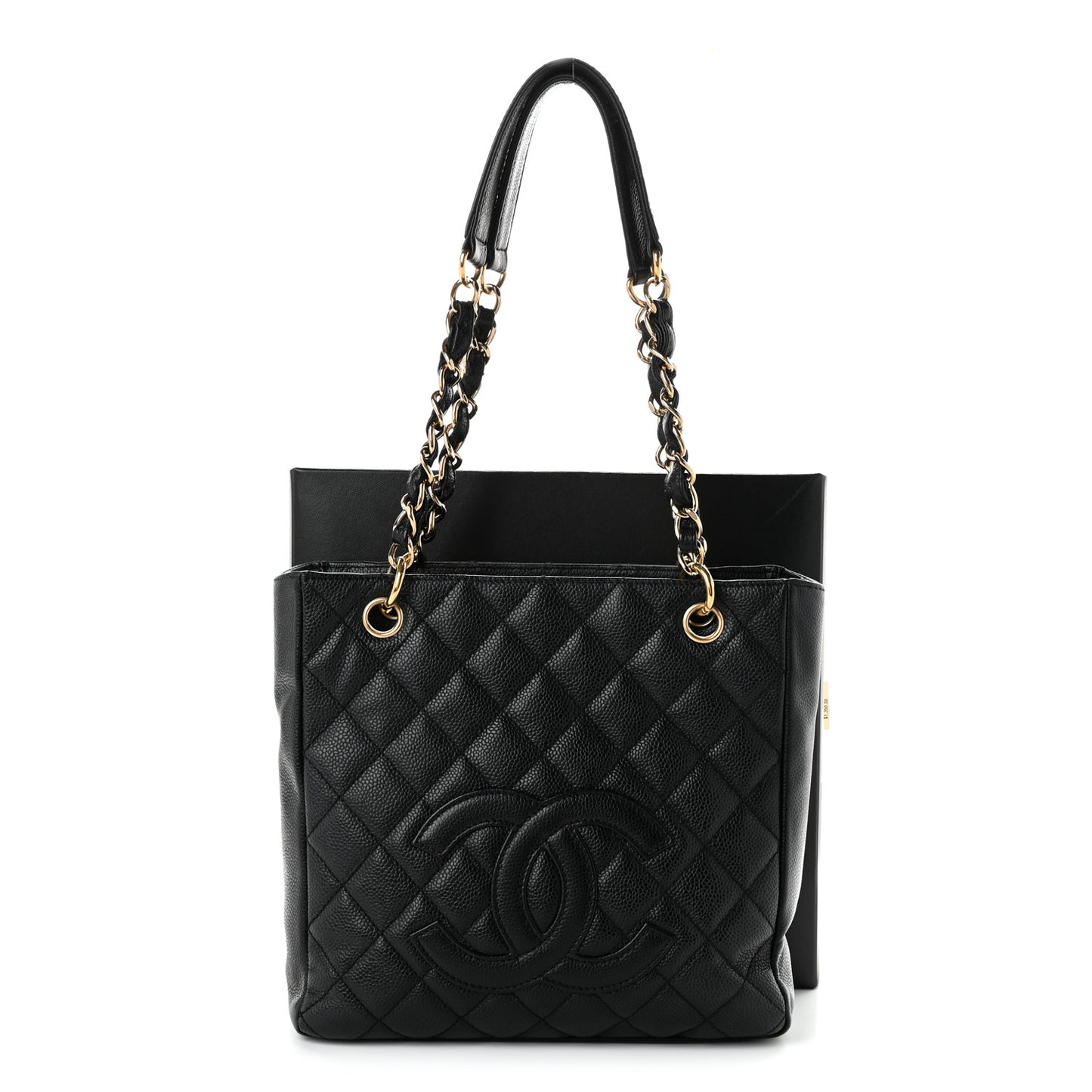 Caviar Quilted Petit Shopping Tote PST Black