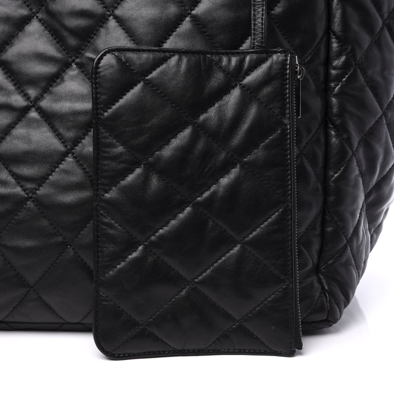 Chanel Lambskin Quilted Large Week End on Mars Tote Black 11 of 11