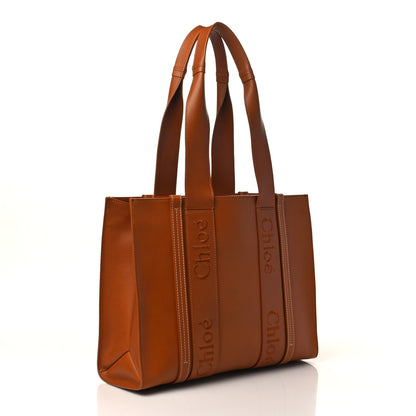 Chloe Calfskin Medium Woody Tote Caramel 3 of 9