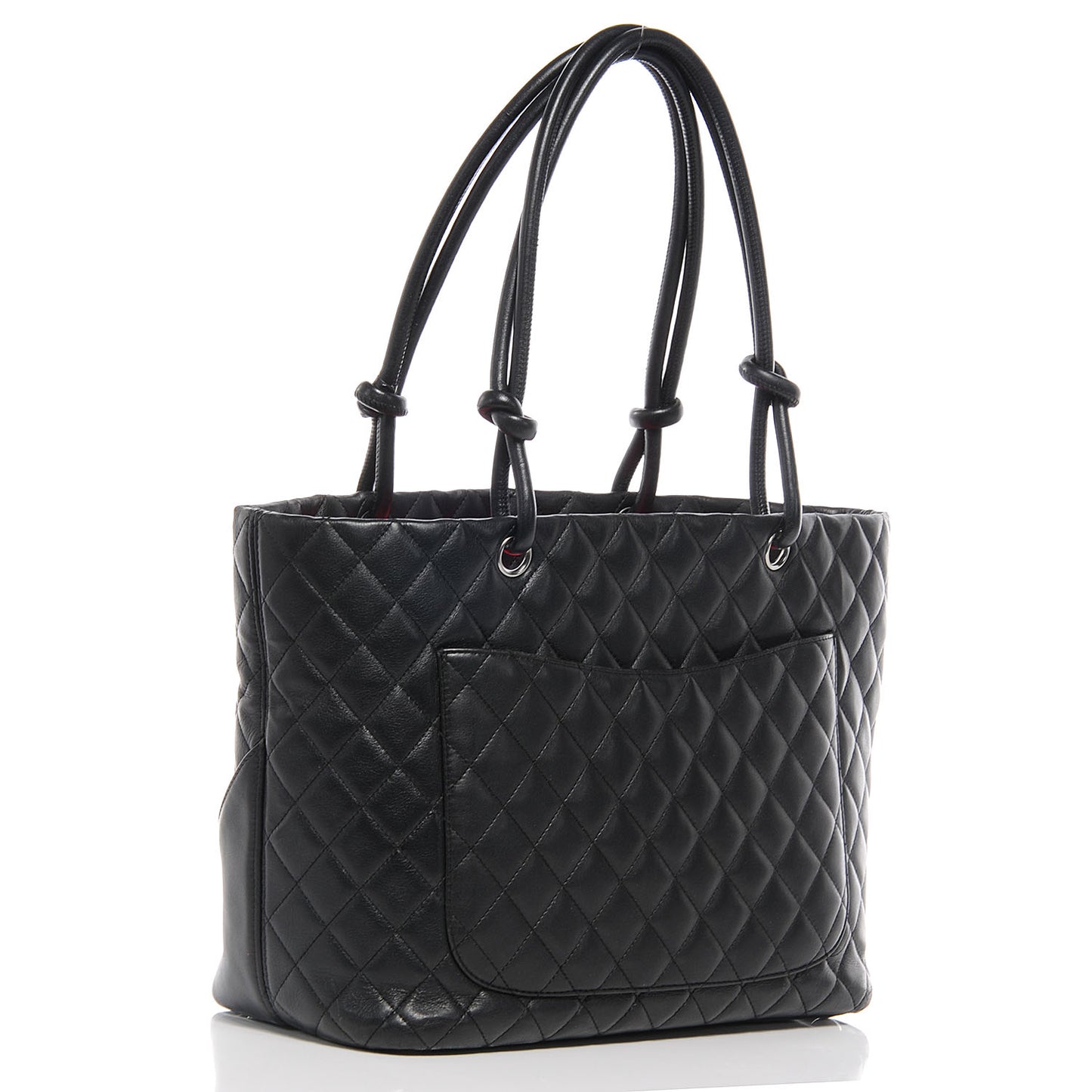 Calfskin Quilted Large Cambon Tote Black