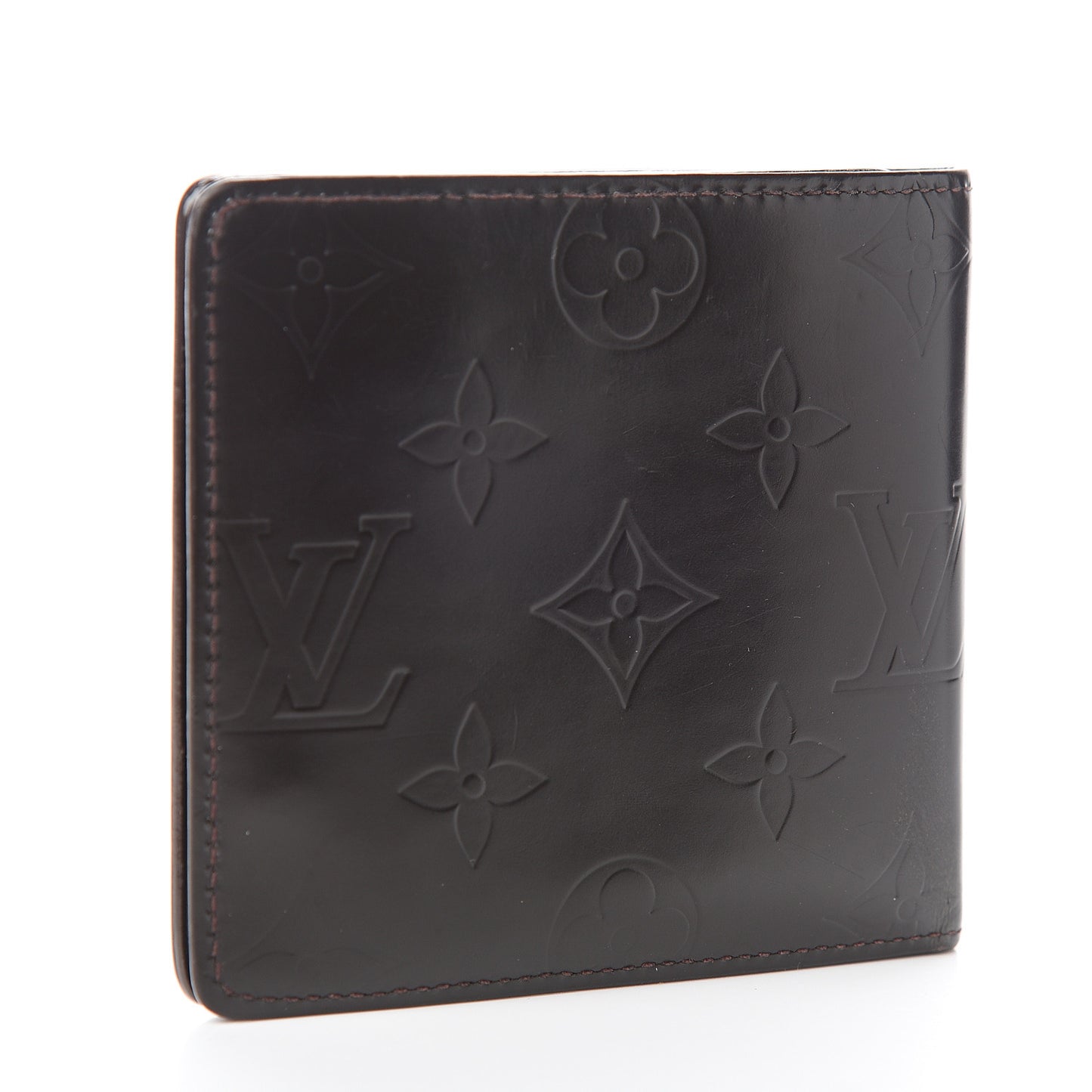 Monogram Glace Compact Wallet Cafe Brown