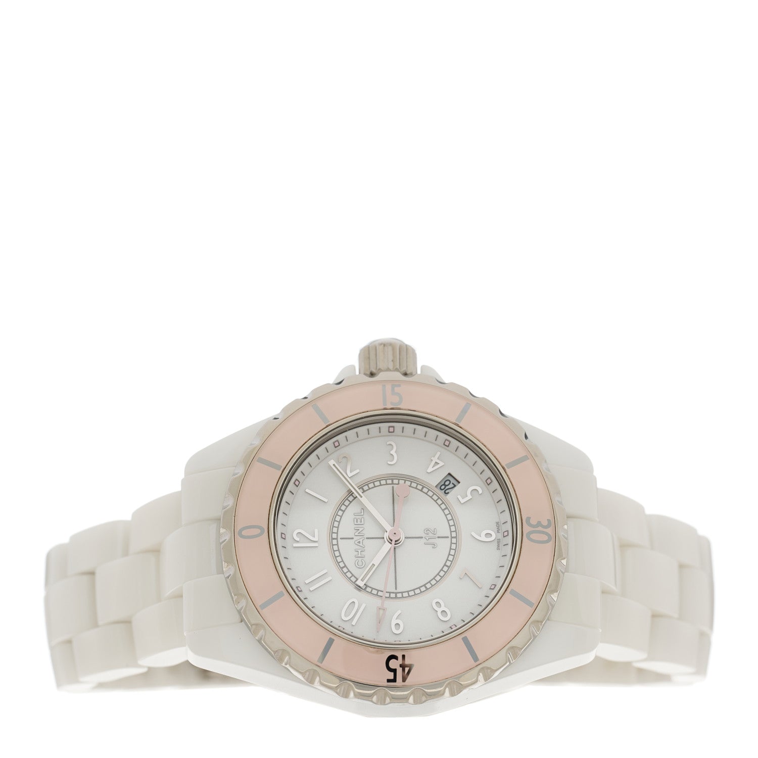 Chanel Stainless Steel Ceramic 33mm J12 Quartz Watch Pink 2 of 4
