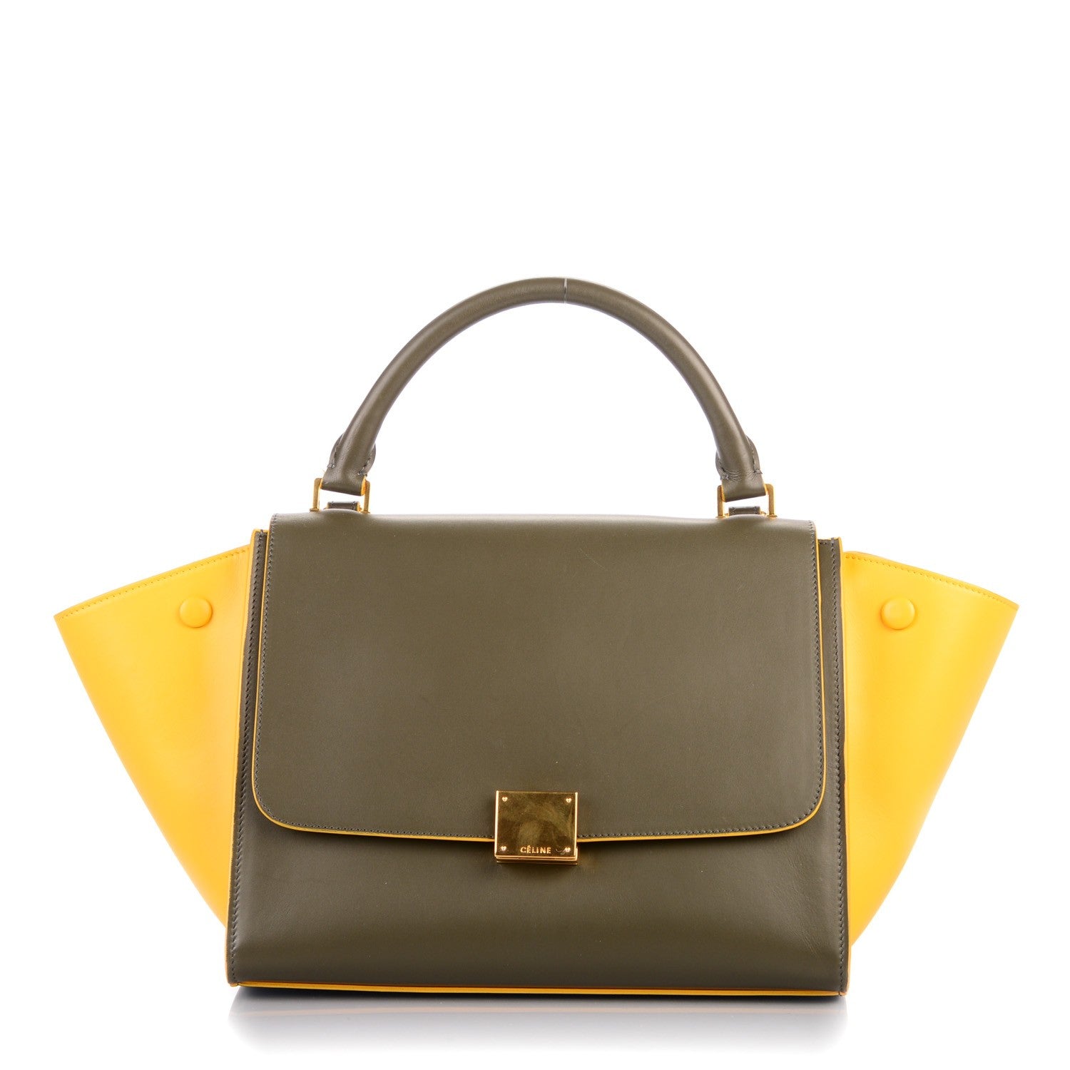 Celine Smooth Calfskin Small Tri-Color Trapeze Yellow 1 of 8