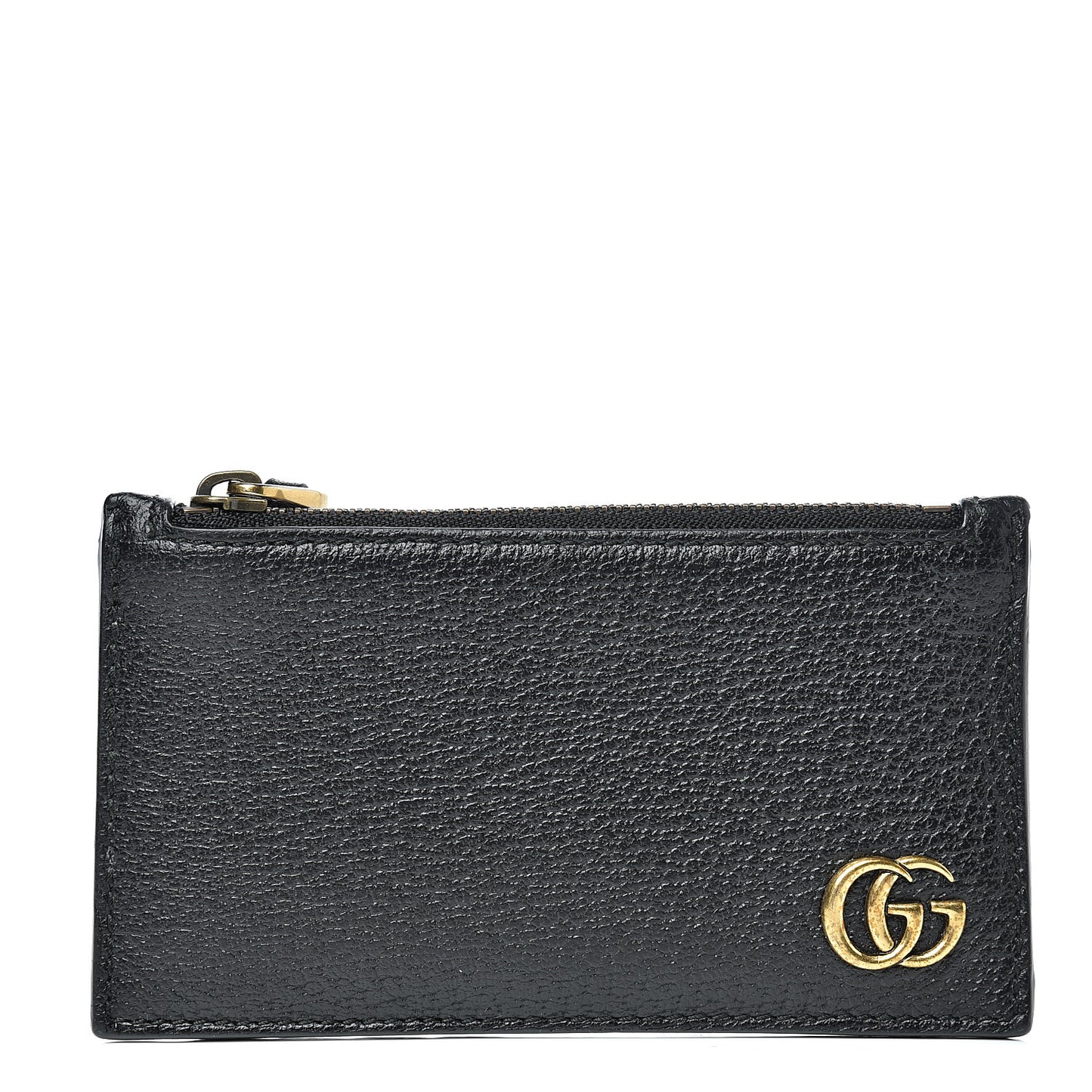 Calfskin Boar Effect GG Marmont Coin Case Card Holder Black