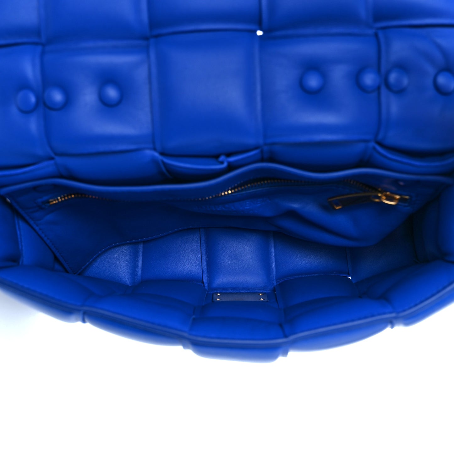 Lambskin Maxi Intreccio Padded Chain Cassette Crossbody Bag Cobalt