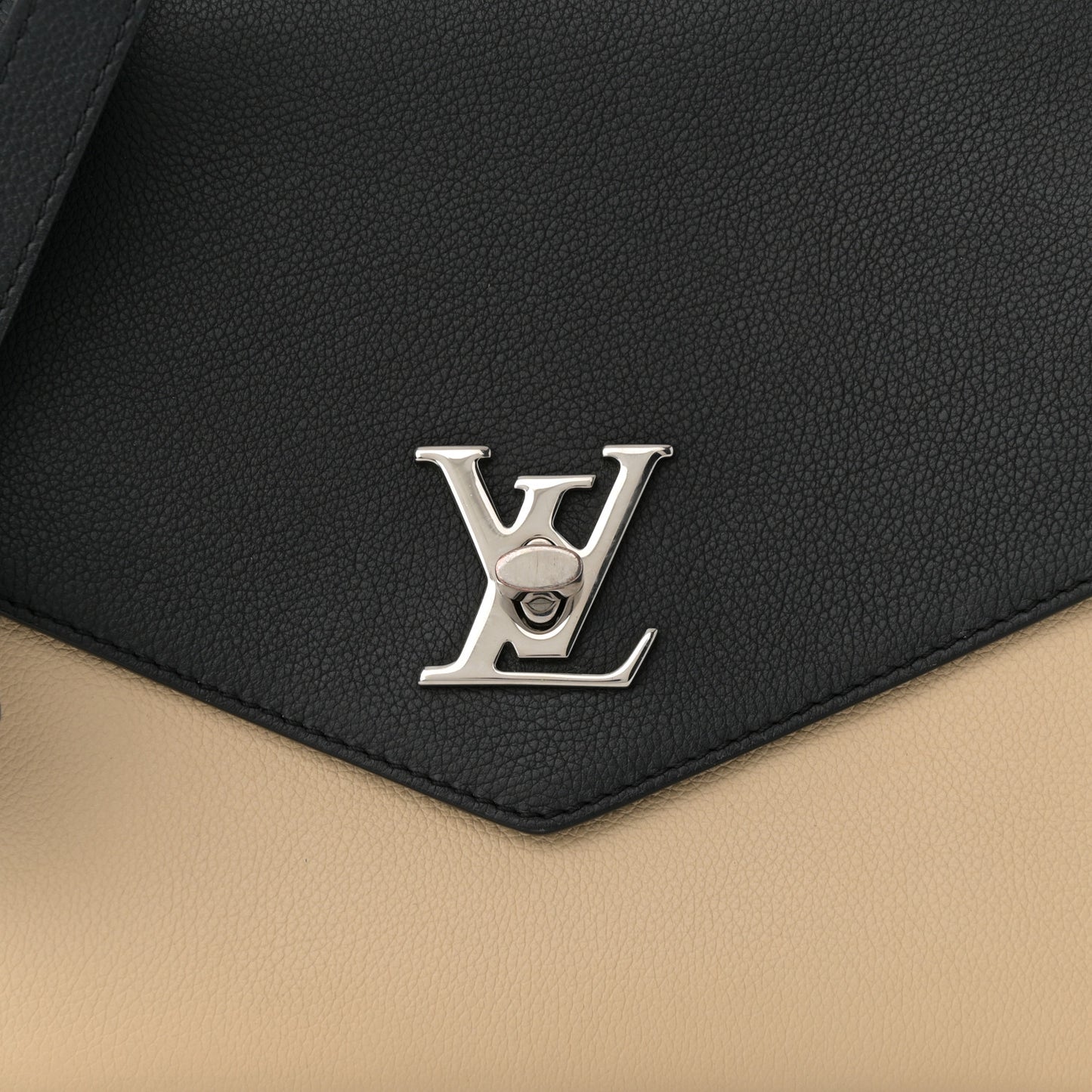 Soft Calfskin My Lockme Top Handle Vanille Black