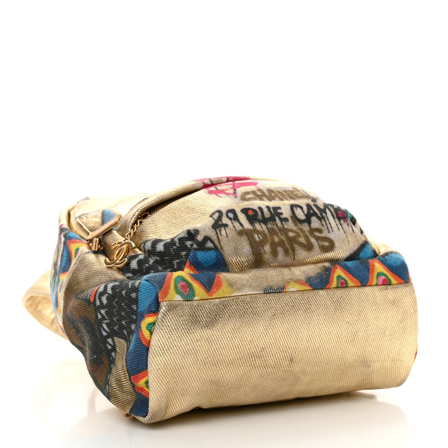 Graffiti Printed Canvas Street Spirit Backpack Multicolor