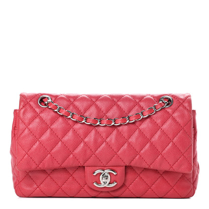 Chanel Washed Caviar Quilted Medium Double Flap Red 1 of 13