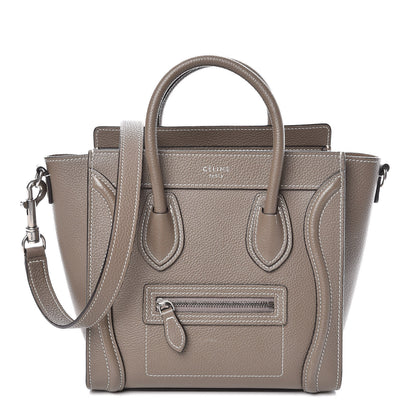 Celine Drummed Calfskin Nano Luggage Souris 1 of 10