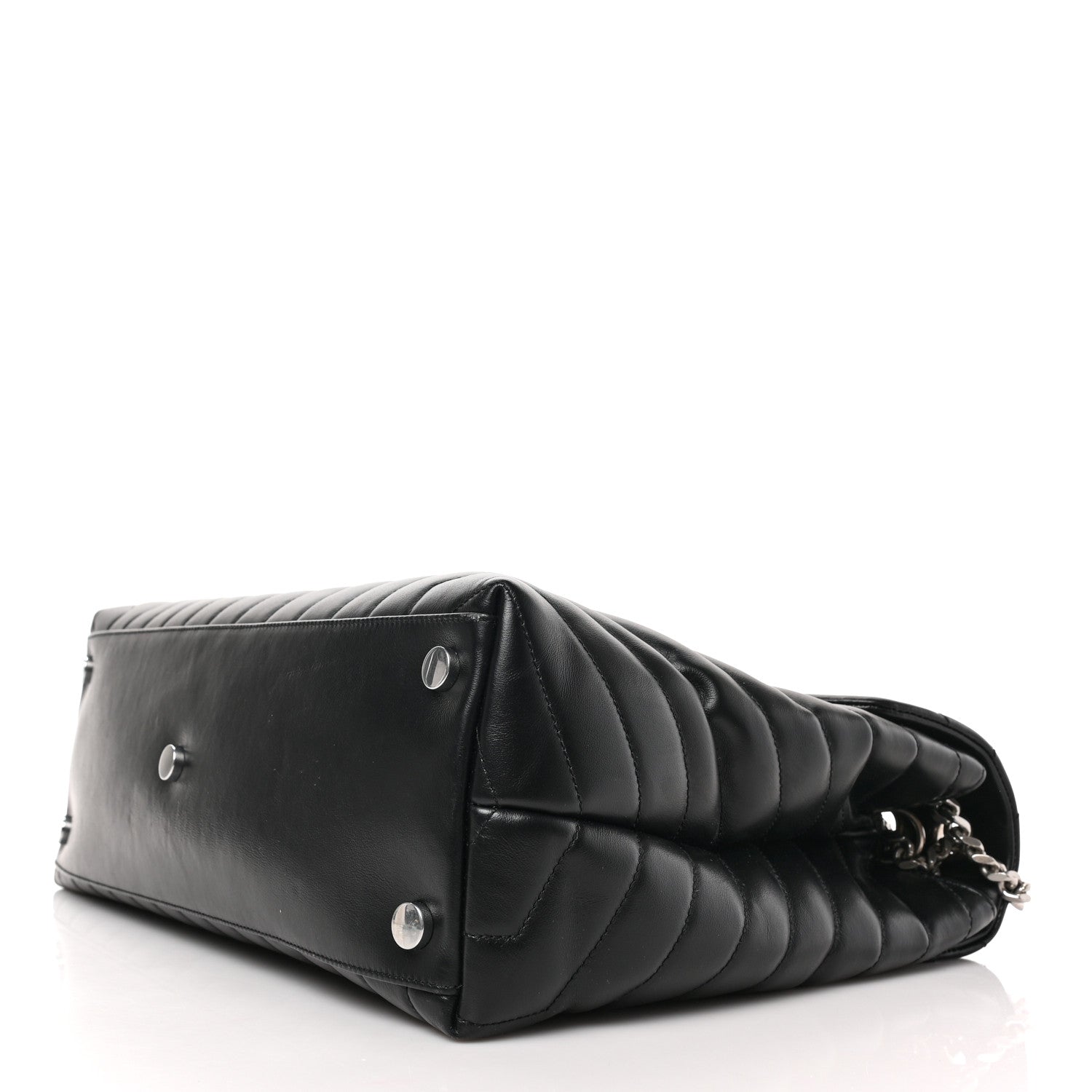 Saint Laurent Calfskin Y Quilted Monogram Large Loulou Chain Satchel Black 8 of 10