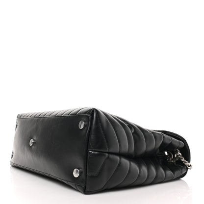 Saint Laurent Calfskin Y Quilted Monogram Large Loulou Chain Satchel Black 8 of 10