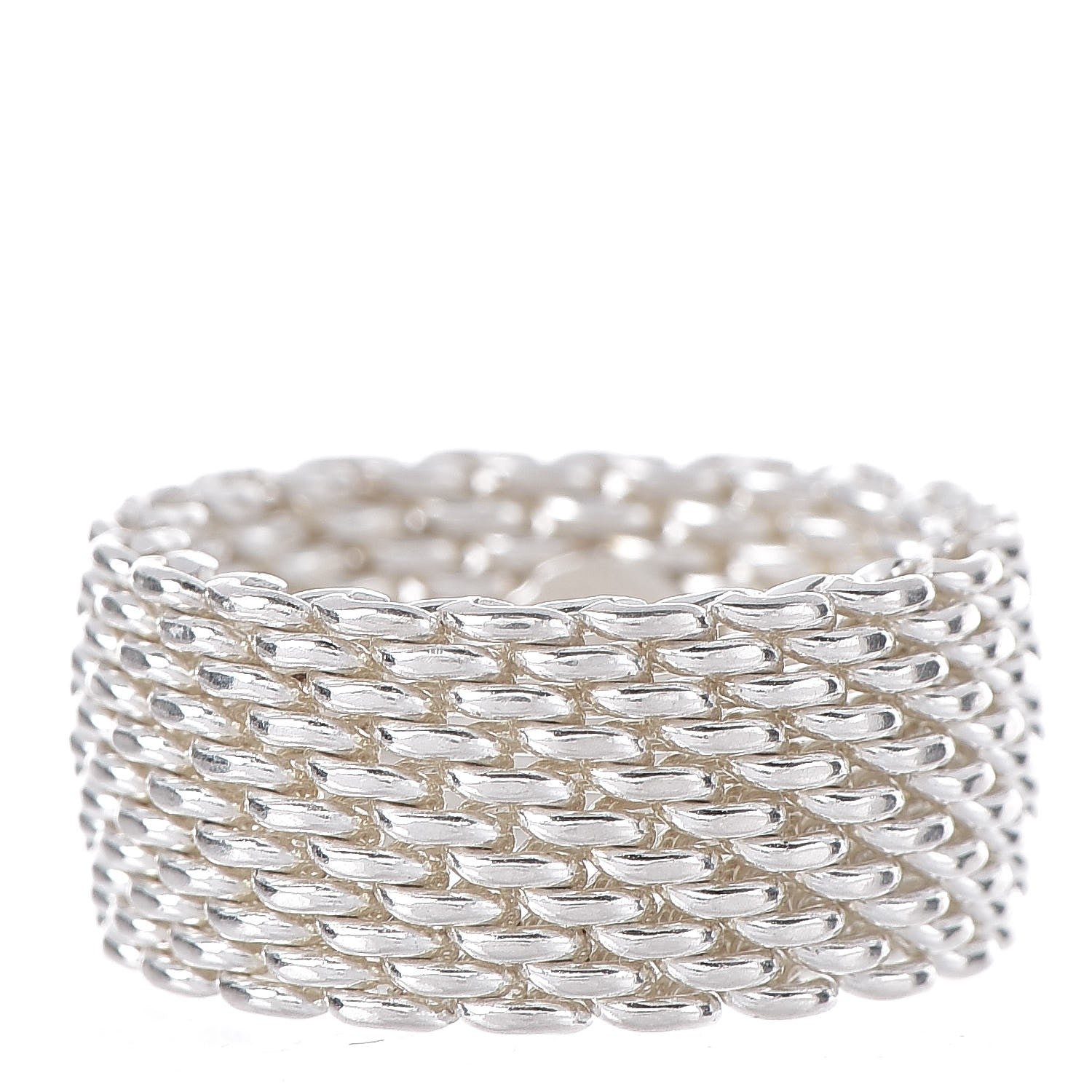 Tiffany Sterling Silver Somerset Mesh Ring 51 5.75 1 of 4