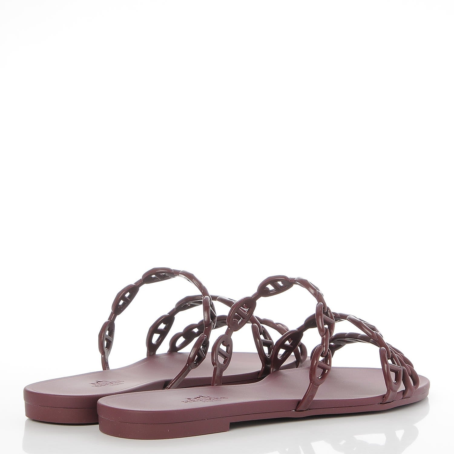 Hermes Rubber Chaine d'Ancre Rivage Sandals 37 Bordeaux 4 of 8