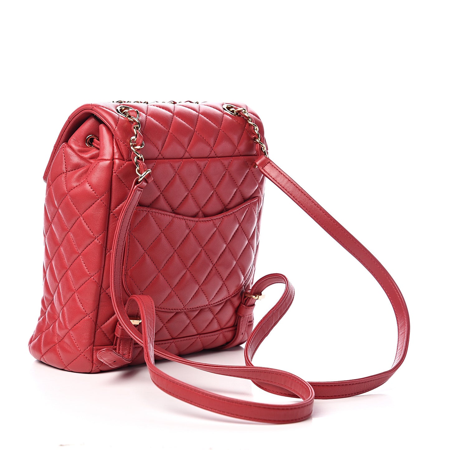 Lambskin Quilted Small Urban Spirit Backpack Red