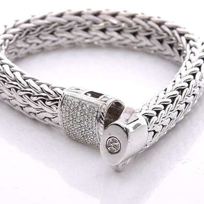 John Hardy Sterling Silver Diamond 11mm Classic Chain Bracelet 4 of 6