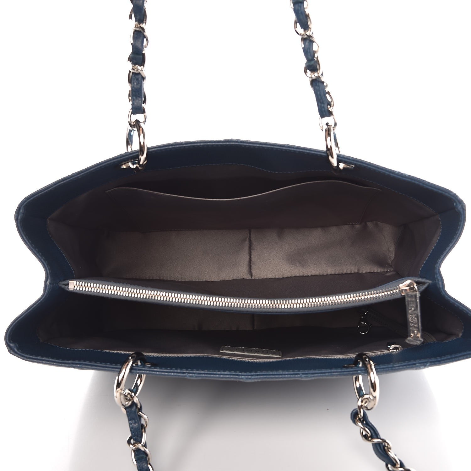 Chanel Caviar Quilted Grand Shopping Tote GST Dark Blue 5 of 8
