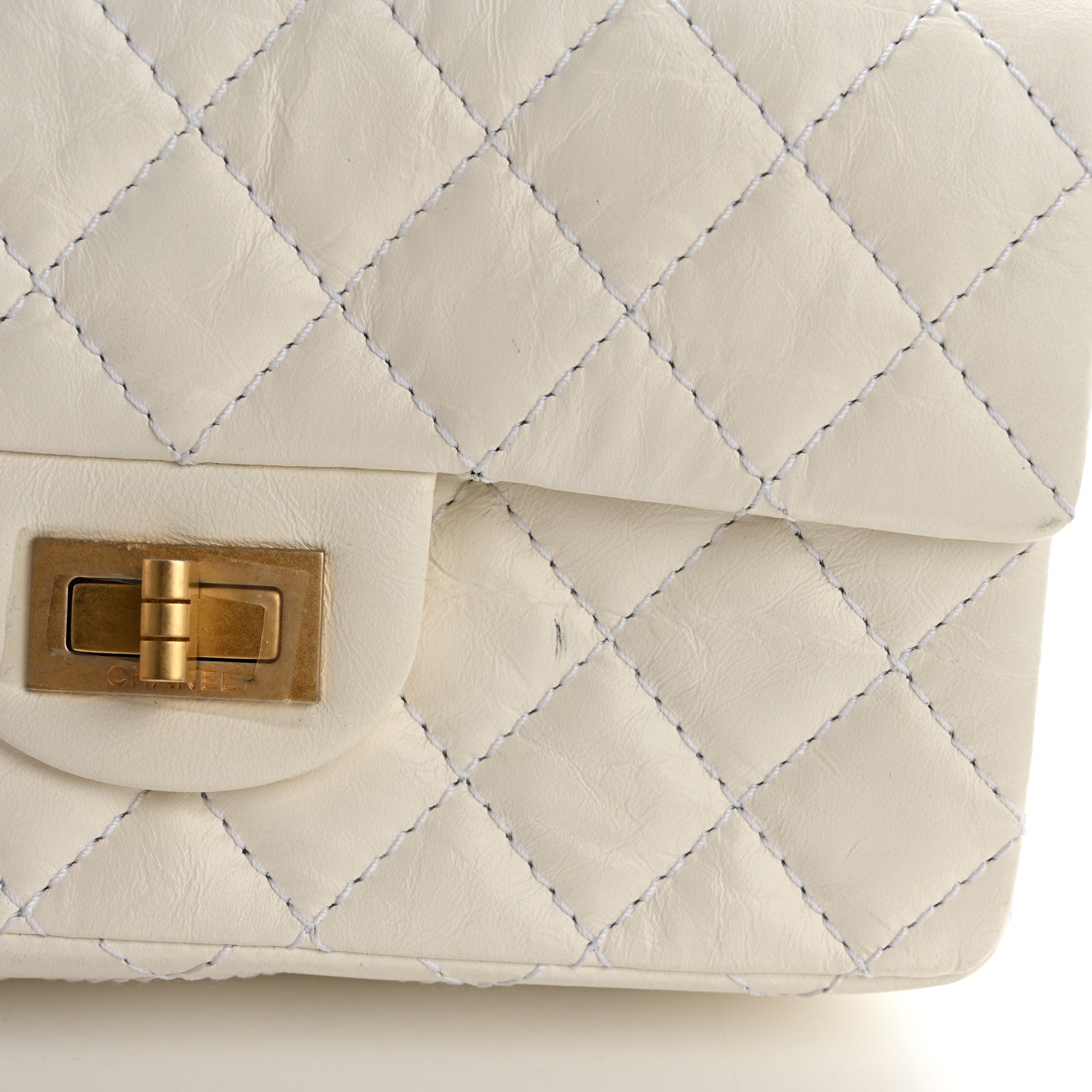 Chanel Aged Calfskin Quilted 2.55 Reissue Mini Flap White 11 of 13