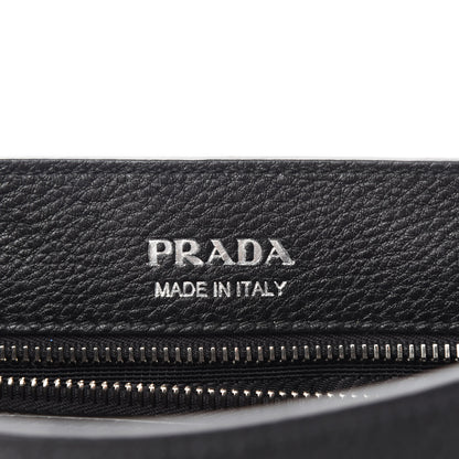 Prada Vitello Daino Soft Shoulder Flap Bag Black 8 of 10