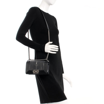 Chanel Galuchat Stingray Small Boy Flap Black 2 of 8