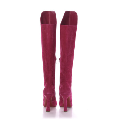 Christian Louboutin Veau Velours Eleonor Tall Boots 37 Bomba 5 of 8