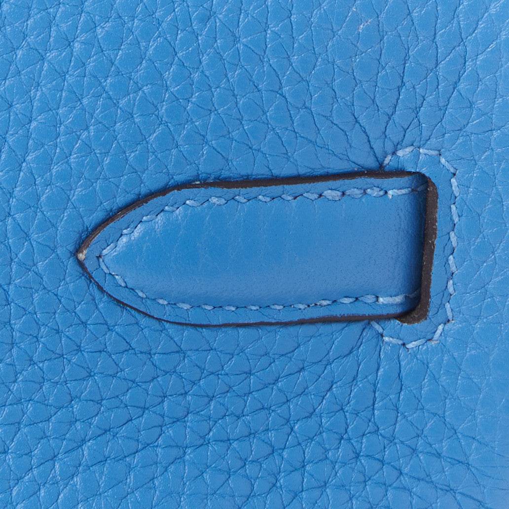 Taurillon Clemence Birkin 30 Bleu Paradis