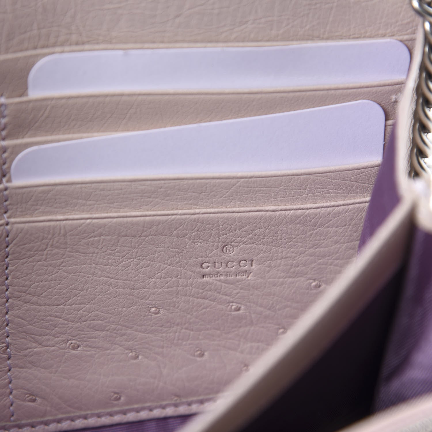 Gucci Ostrich Mini Dionysus Chain Wallet Pink 9 of 11