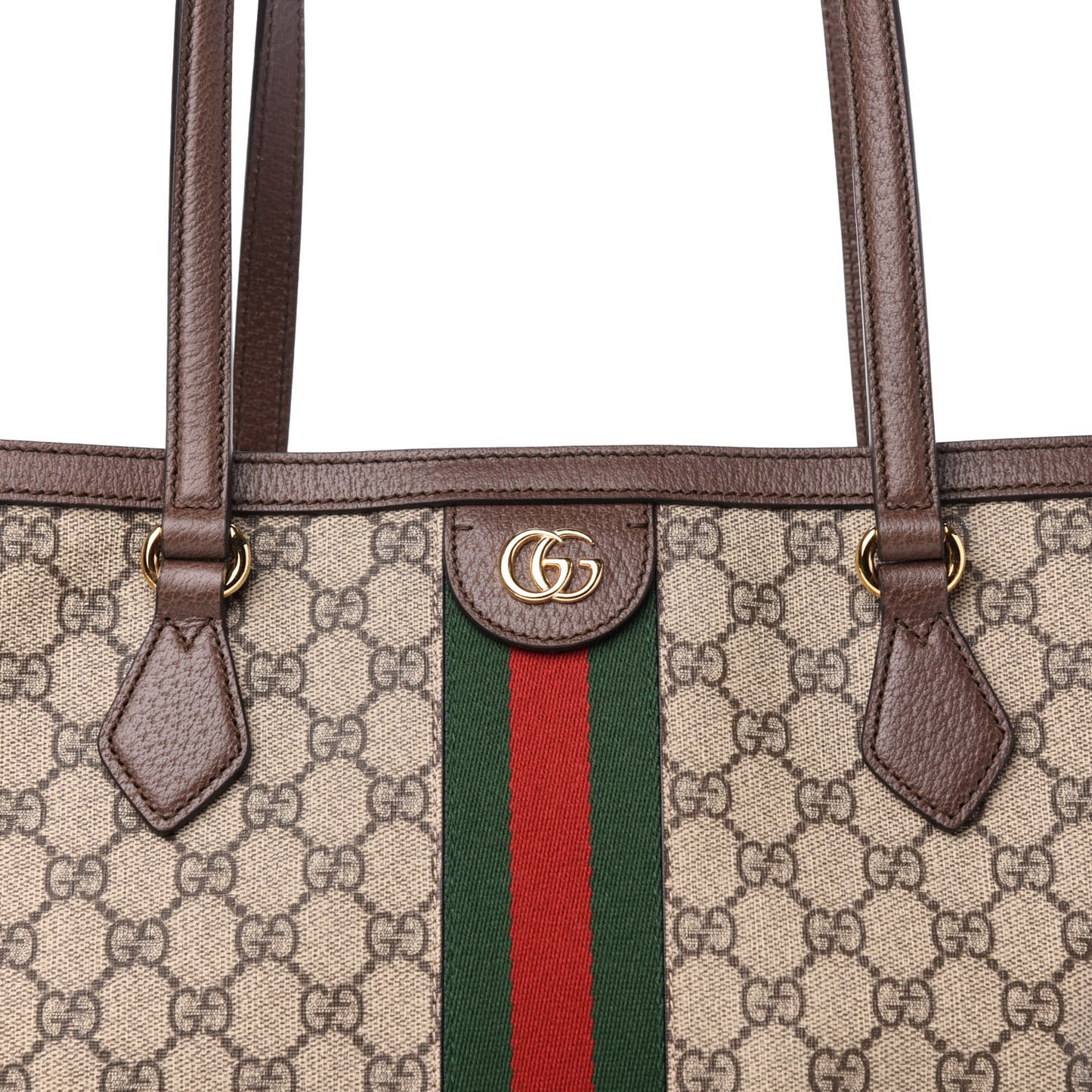 GG Supreme Monogram Medium Ophidia Shopping Tote Brown
