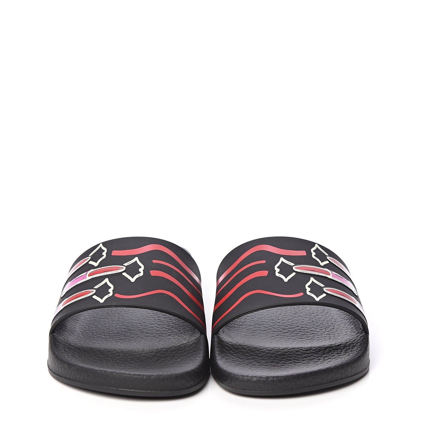 Valentino Garavani Rubber Lipstick Slide Sandals 38 Black 2 of 7