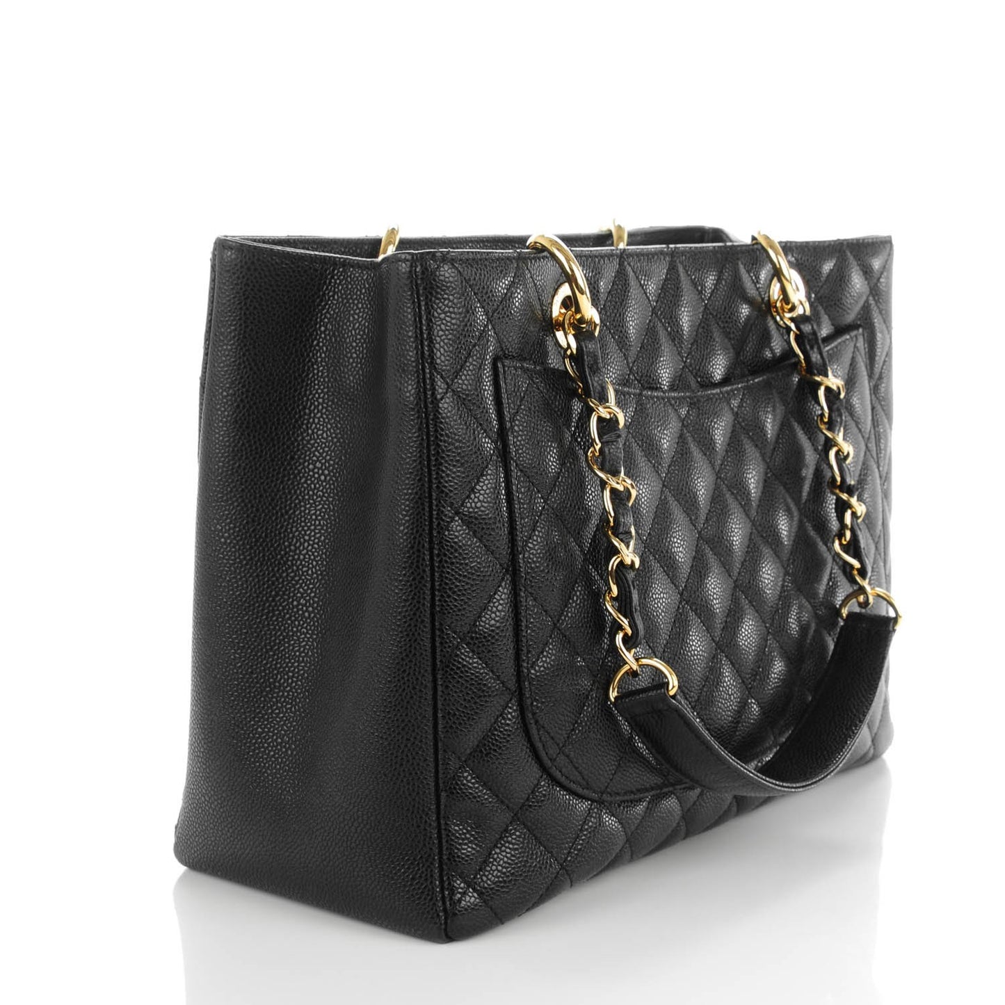 Caviar Quilted Grand Shopping Tote GST Black
