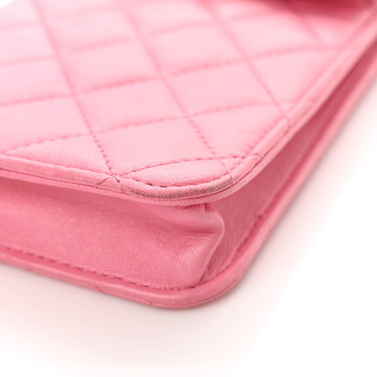 Chanel Lambskin Resin Quilted Phone Holder With Chain Pink 11 of 16