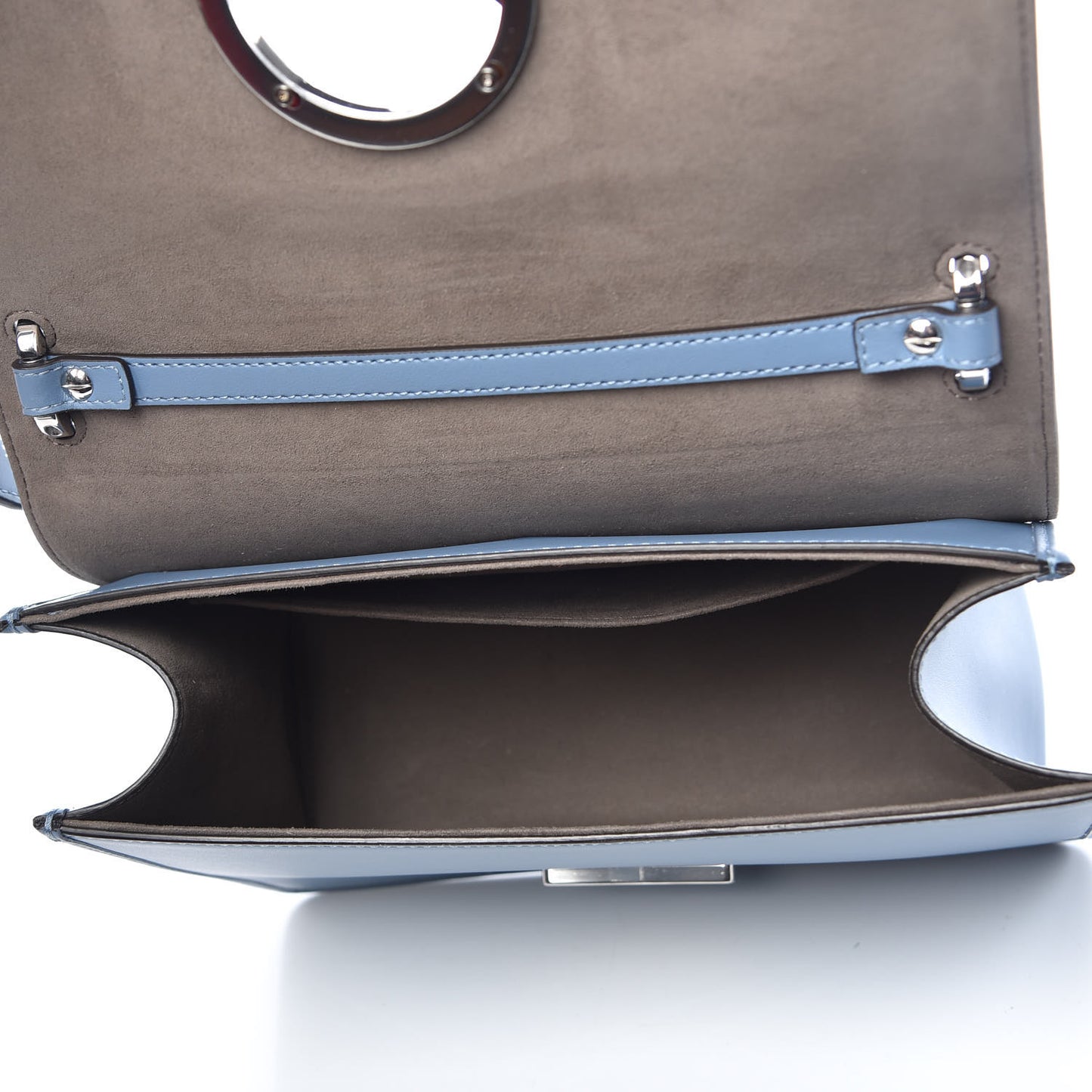 Vitello Century Opaco F is Fendi Kan I Shoulder Bag Ceruleo
