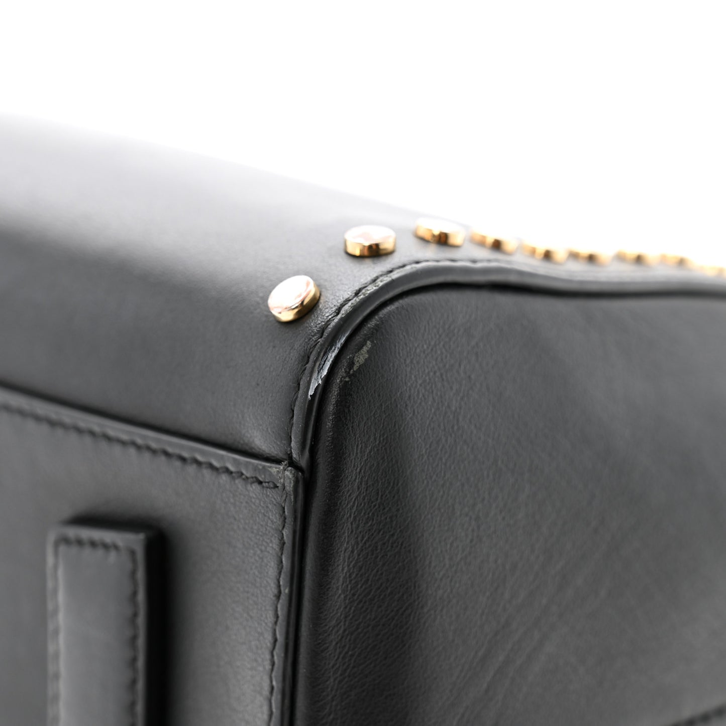 Smooth Calfskin Small Studded Antigona Black
