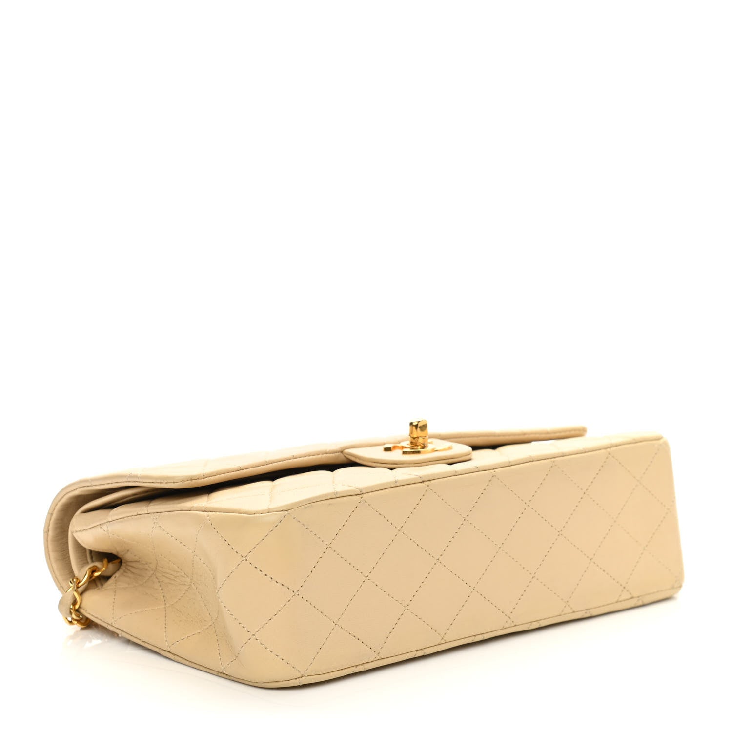 Chanel Lambskin Quilted Medium Double Flap Beige 3 of 10