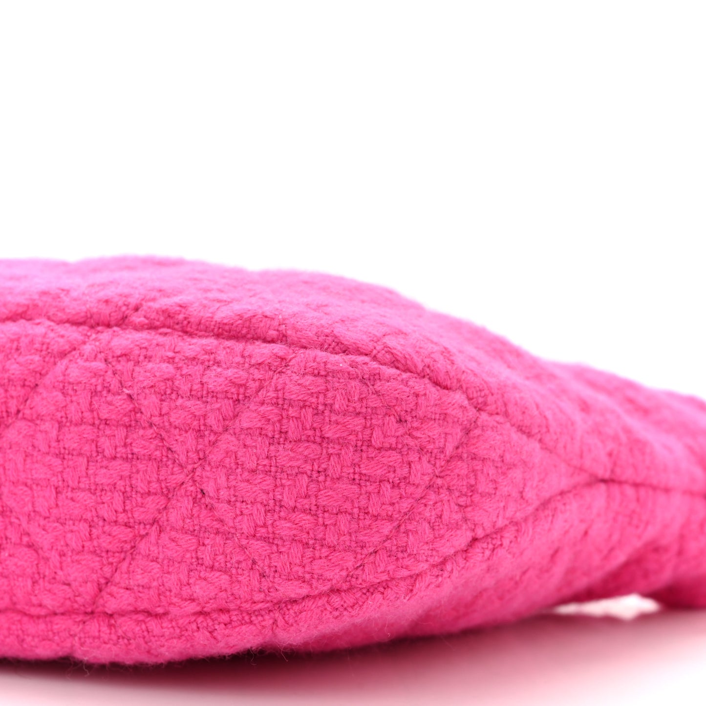 Cashmere Tweed Quilted CC Links Hobo Fuchsia
