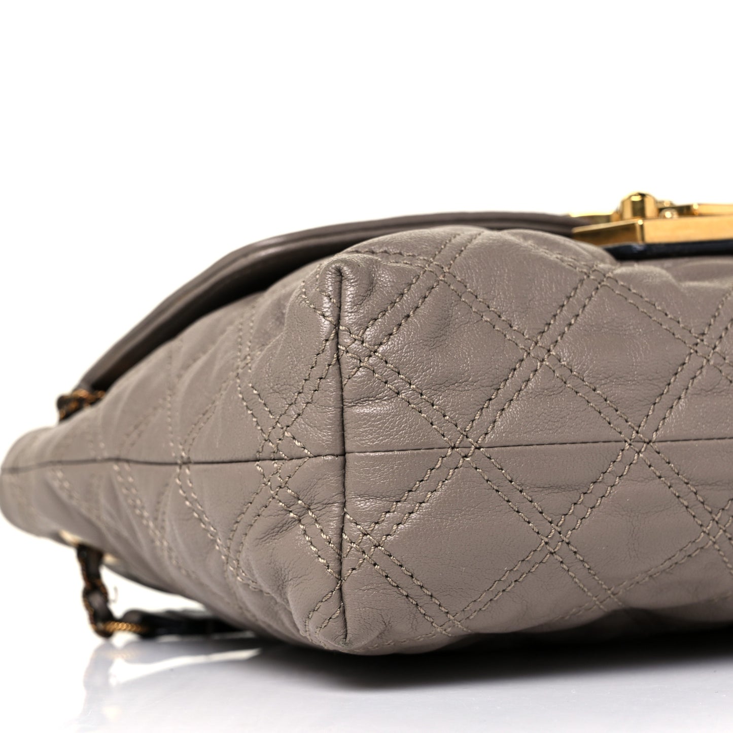 Lacquered Lambskin Baroque The Large Single Flap Grey