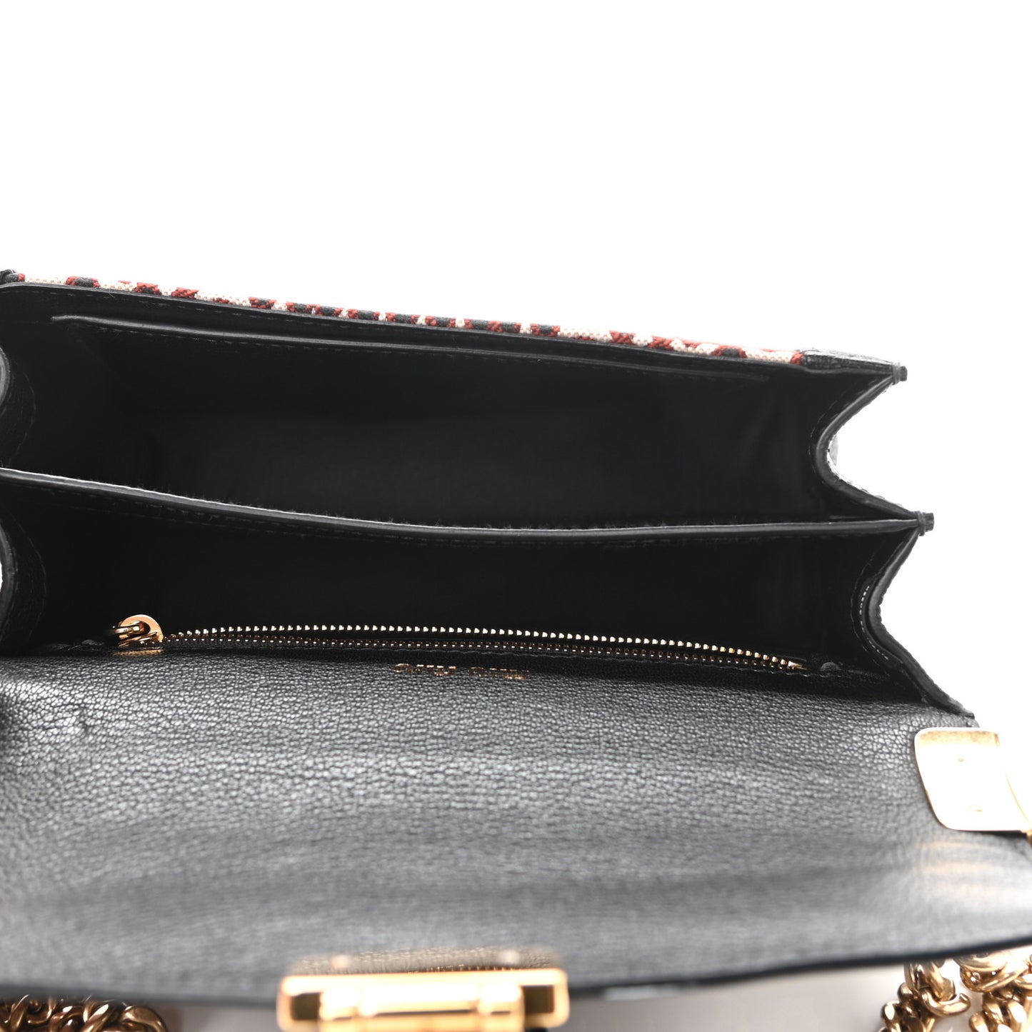 Jacquard Madras Confidential Logo Shoulder Bag Black