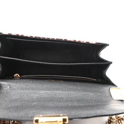 Miu Miu Jacquard Madras Confidential Logo Shoulder Bag Black 5 of 9