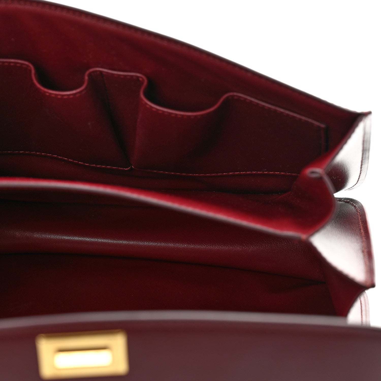 Celine Box Calfskin Medium Classic Box Flap Bag Burgundy 5 of 10