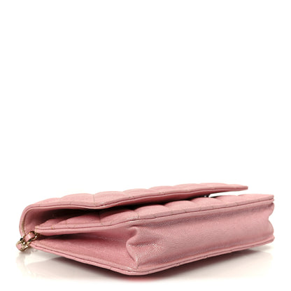 Chanel Iridescent Caviar Quilted Wallet on Chain WOC Rose Pink 4 of 12