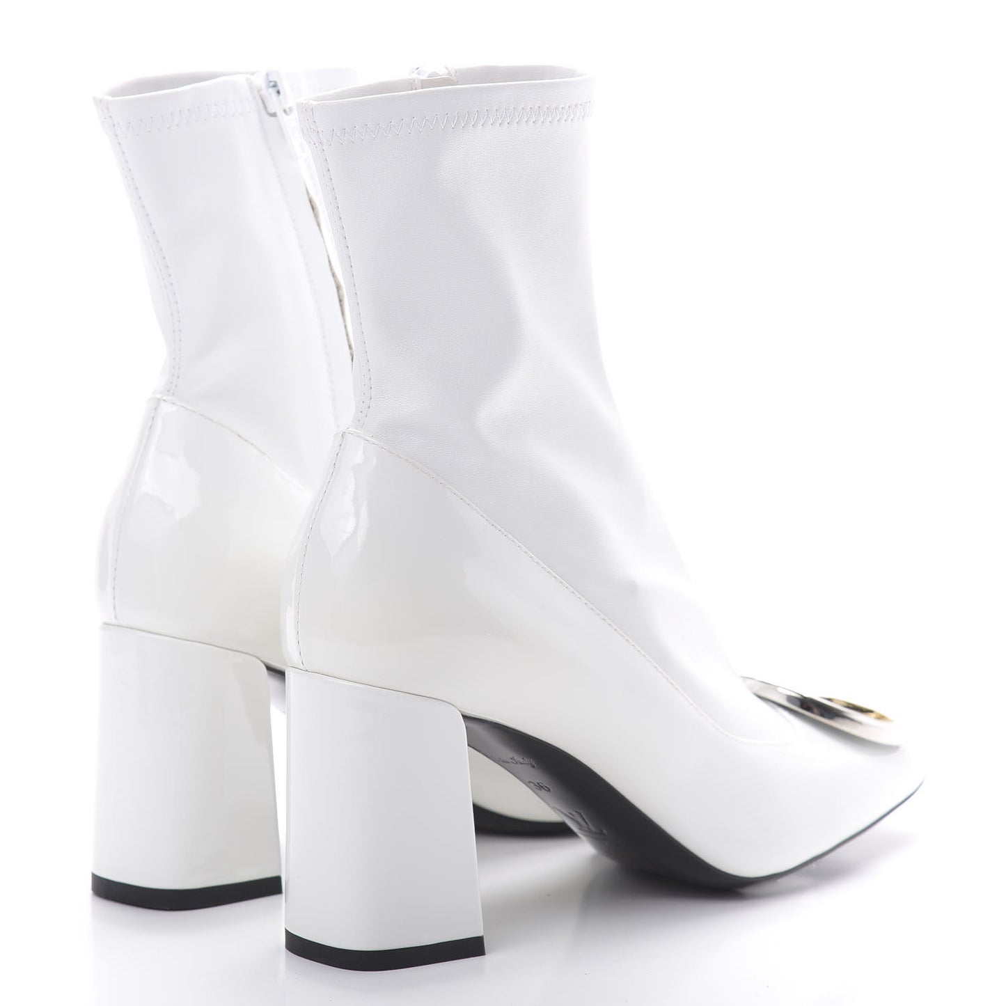 Patent Madeleine Ankle Boots 36 White