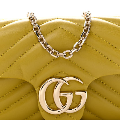 Gucci Lambskin Matelasse Mini GG Marmont Shoulder Bag Oil Yellow 8 of 11