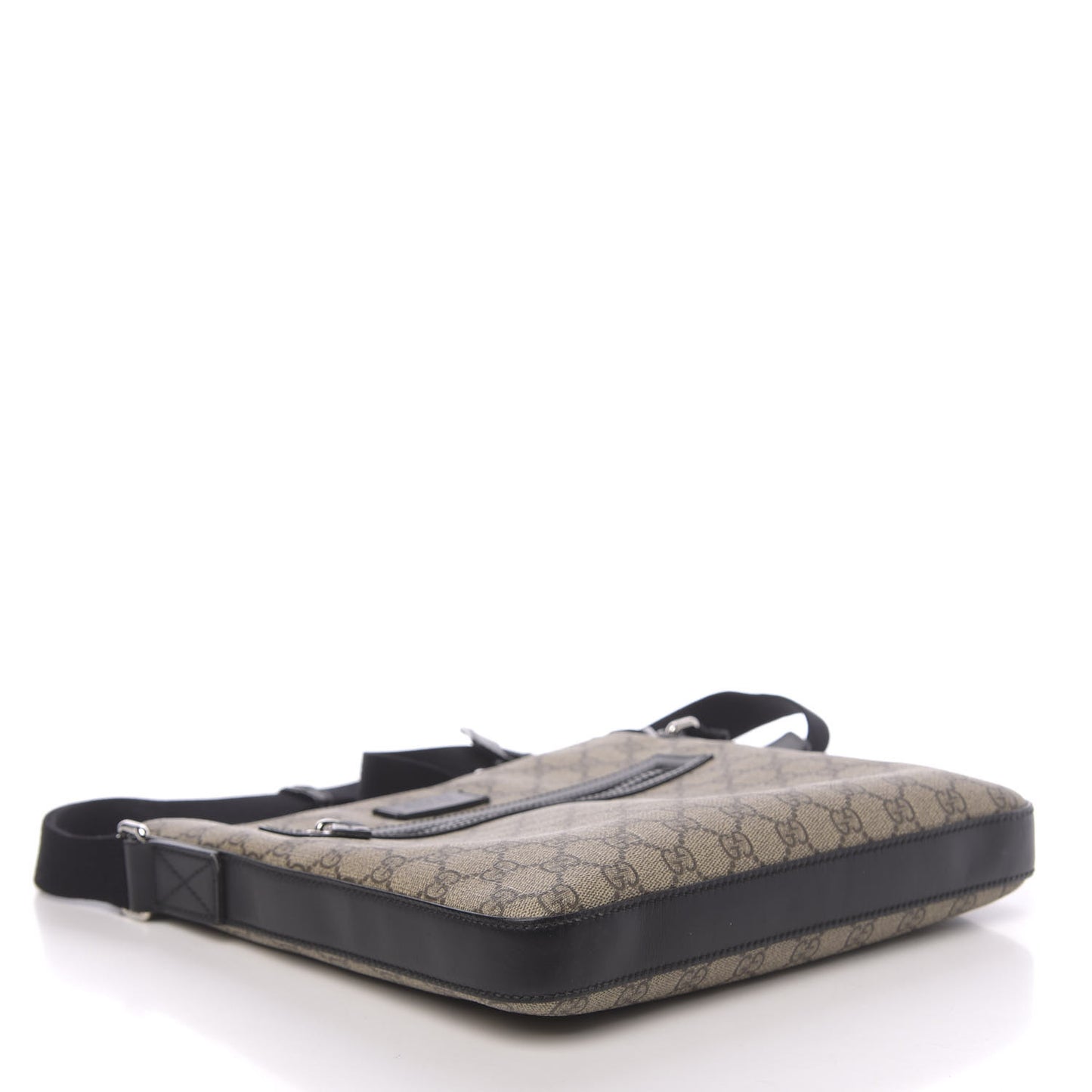 GG Supreme Monogram Flat Messenger Bag Black