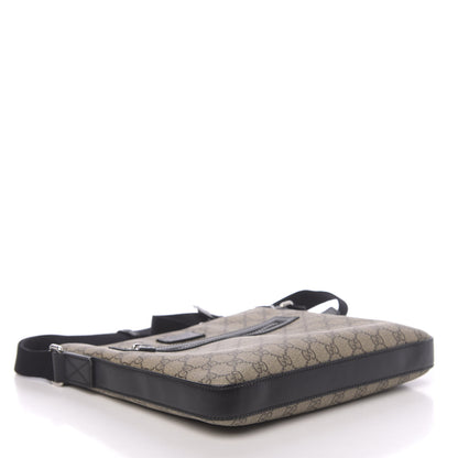 Gucci GG Supreme Monogram Flat Messenger Bag Black 4 of 10
