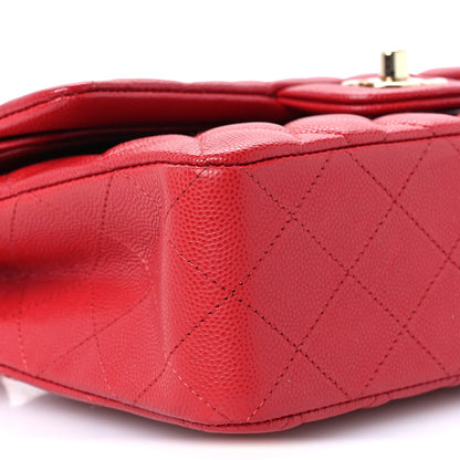 Chanel Caviar Quilted Small Double Flap Red 10 of 11