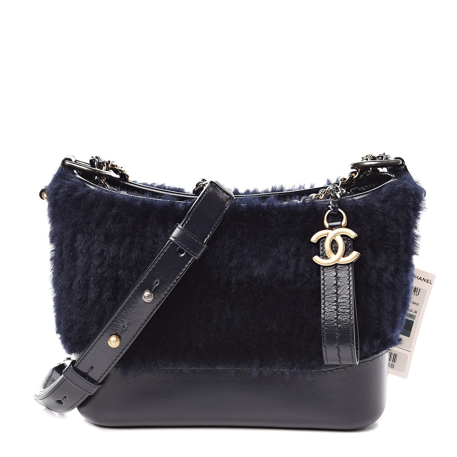 Chanel Shearling Small Gabrielle Hobo Navy 1 of 11