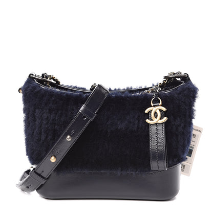 Chanel Shearling Small Gabrielle Hobo Navy 1 of 11