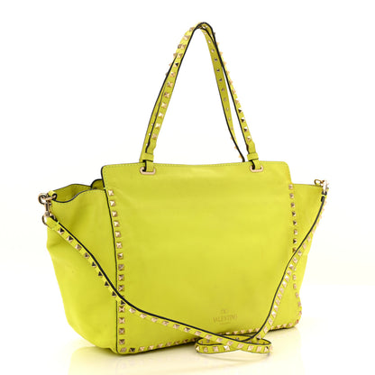 Valentino Garavani Vitello Medium Rockstud Tote Yellow Fluo 3 of 14