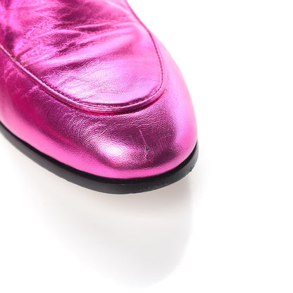 Gucci Metallic Nappa Womens Jordaan Loafers 35.5 Fuxia 10 of 12